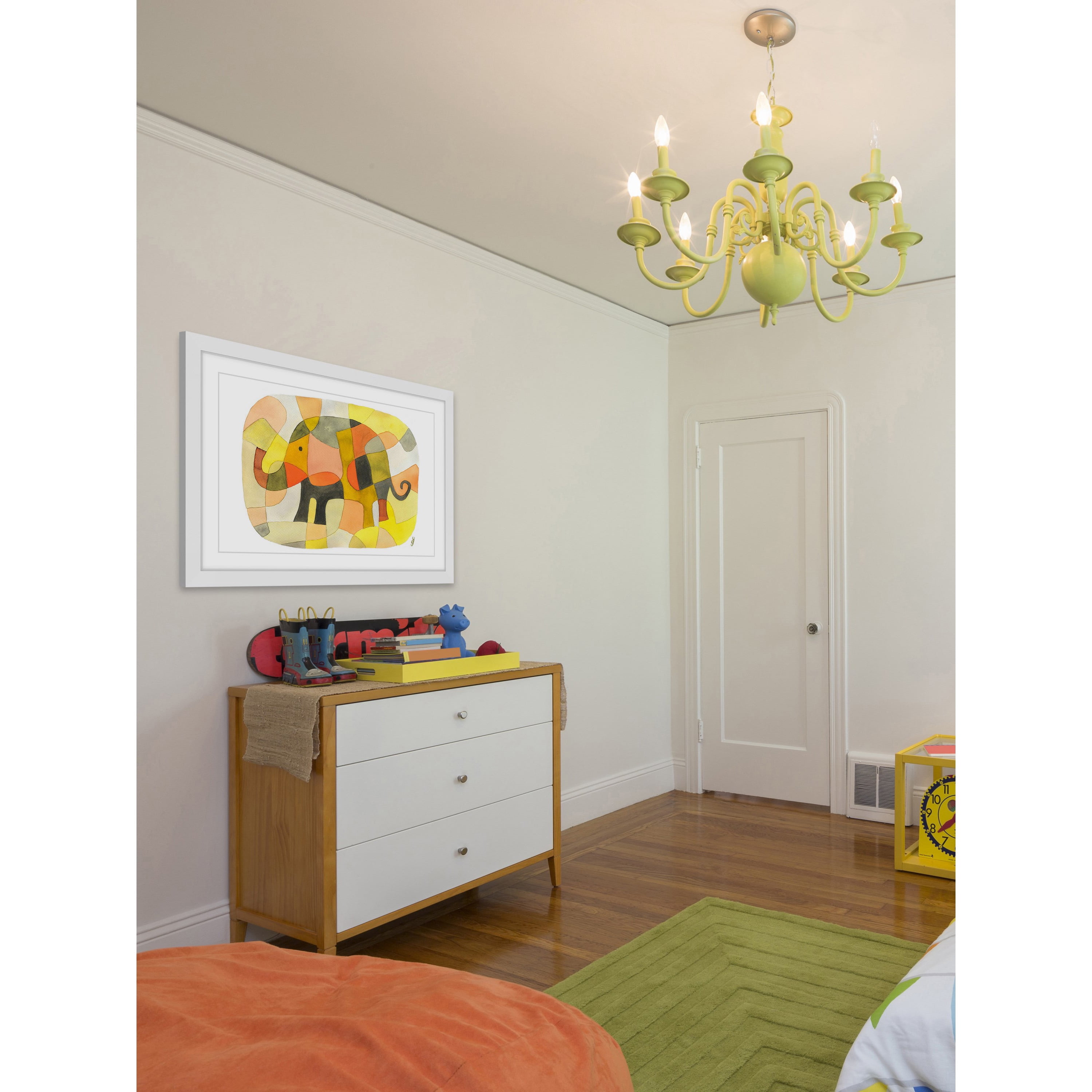 Marmont Hill - "Elephant Colors" by Yolanta Gawlik Framed Painting Print