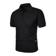 thumbnail image 7 of Qwertyu Men's Polo Shirts Cotton Short Sleeve Collared Golf Shirts Casual Fashion Basic Tee Shirts Black 2XL, 7 of 7