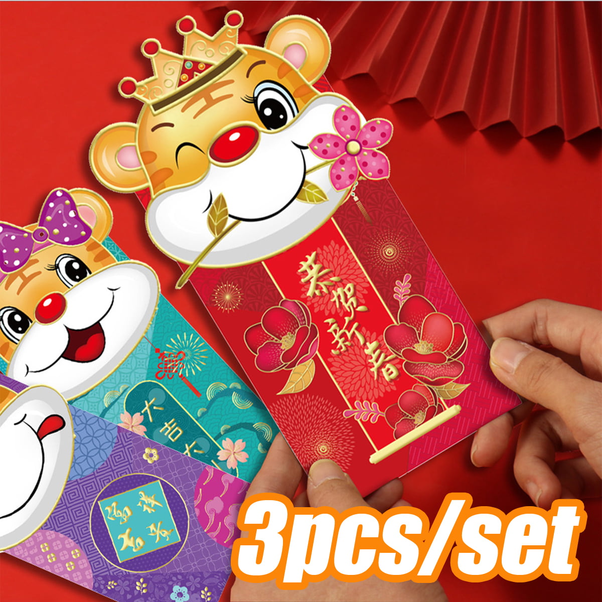 6/12pcs Lucky Money Red Envelope Tradition Chinese New Year Hongbao Gift Wedding 