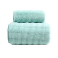 thumbnail image 2 of JeashCHAT 2 Pcs Bath Towel Set, Cotton Hand Towel and Bath Towel for Bathroom, Thick Soft Absorbent Quick Drying Face Towel Bath Towel, Solid Color Shower Towels, Green, 2 of 7