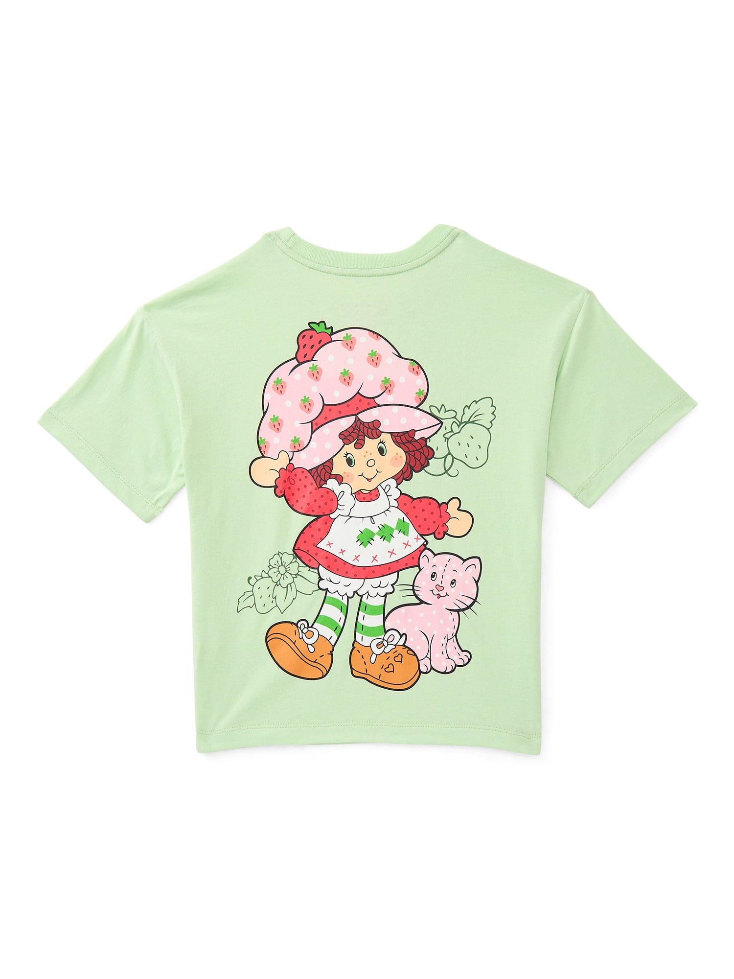Strawberry Shortcake Girls Embroidered Graphic Tee with Short Sleeves, Sizes 4-16