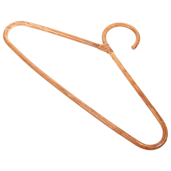TABLZONE Handmade Rattan Clothes Hangers Light Brown Wood Hanger for Home Closet