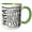 Green/White, variant on 3drose, Modern Black and Image of Gold Brush Stroke Twenty Happy Birthday, 11oz Two-tone Green Mug