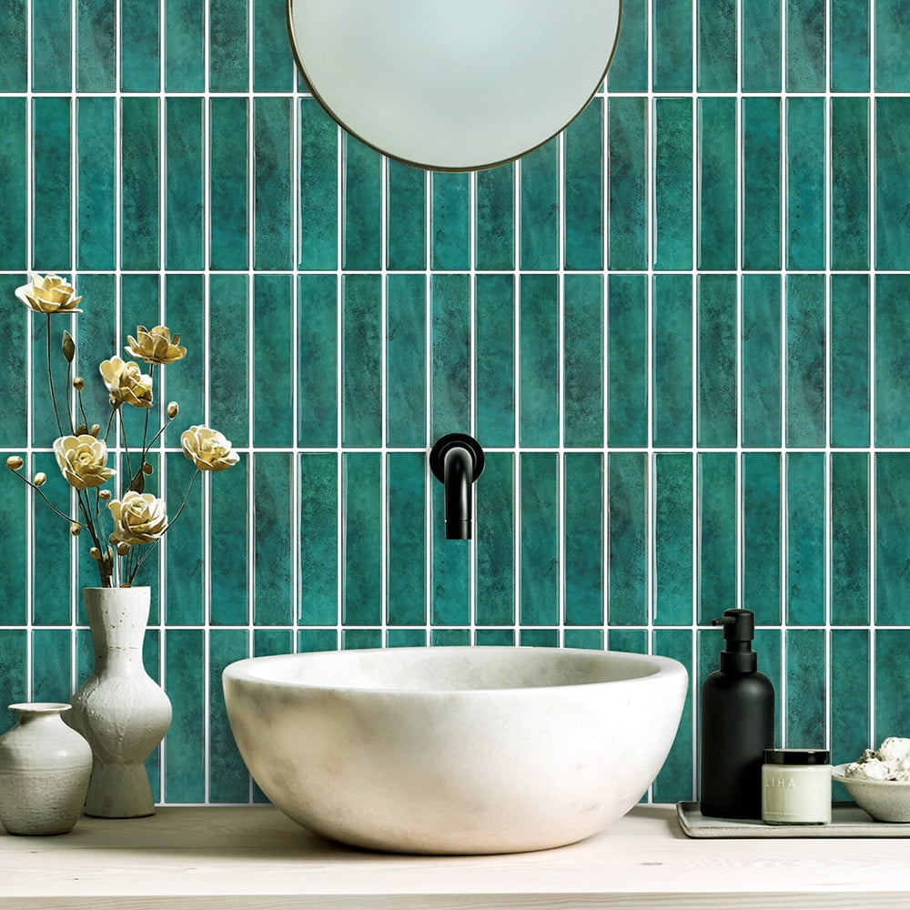 Clever Mosaics Self Adhesive Vinyl Decal Premium Finger Tile Backsplash for Kitchen Bathroom (10-Sheet)