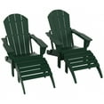 thumbnail image 5 of Polytrends  Laguna Hdpe All Weather Outdoor Patio Foldable Adirondack Chairs With Ottomans (5-Piece Set) Dark Green, 5 of 5