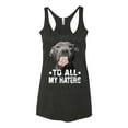 thumbnail image 2 of Wild Bobby, Pitbull to all the Haters Funny, Animal Lover, Women Tri-Blend Racerback Tank Top, Vintage Black, X-Large, 2 of 4