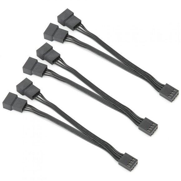 Beautiful All Black Sleeved Best Heat Dissipation With Four-wire Approach Y-Splitter Adapter Cable, Computer Cable, For Computer, PC,