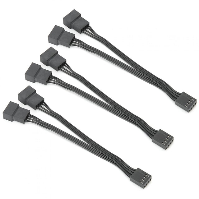 Beautiful All Black Sleeved Best Heat Dissipation With Four-wire Approach Y-Splitter Adapter Cable, Computer Cable, For Computer, PC,