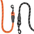 thumbnail image 5 of 2 Pack Dog leashes for Large Dogs Rope Leash Heavy Duty Dog Leash with Comfortable Padded Handle and Highly Reflective Threads 5 FT Dogs(Orange+Black), 5 of 5