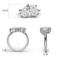 thumbnail image 4 of 3 CTW Oval and Pear Cut Lab-Grown Diamond Two-Stone Ring in 14K White Gold (Ring Size: 7), 4 of 5