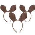 thumbnail image 5 of KAKOWELY 4 diademas de orejas de canguro de peluche para disfraz de cosplay, suministros para fiesta de Halloween (marrón), 5 of 5