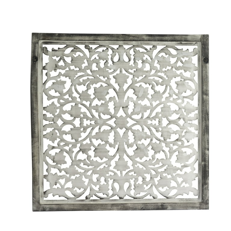 Indian Square Mango Mirror - White Indian Square Mango Mirror - White