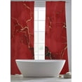 thumbnail image 5 of Abstract Sheer Curtains 84 Inches Long 2 Panels Red Golden Marble Fluid Lines Light Filtering Semi Sheer Window Curtains Drapes for Bedroom Living Room 52"x84", 5 of 7