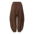 thumbnail image 5 of ZANZEA Womens Pants Vintage Solid Casual Lantern Harem Pants Long Trousers, 5 of 11