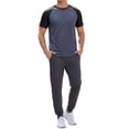 thumbnail image 2 of INSPIRE CHIC Men's Raglan T-Shirt Short Sleeve Crewneck Casual Baseball T-Shirts XL Navy Blue, 2 of 6