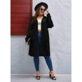 thumbnail image 4 of Plus Size  - Soft Knit Cardigan Long Sleeve Open Front Coat with Pockets Black XXL, 4 of 5