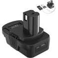 thumbnail image 2 of DM18RL Battery Adapter Converter with USB & Type-C Port for Use with R-yobi 18V Lithium Battery Tools, Converts De-Walt 20V Li-ion or Mil-Waukee 18V Li-ion Battery to R-yobi 18V Li-ion Battery, 2 of 10