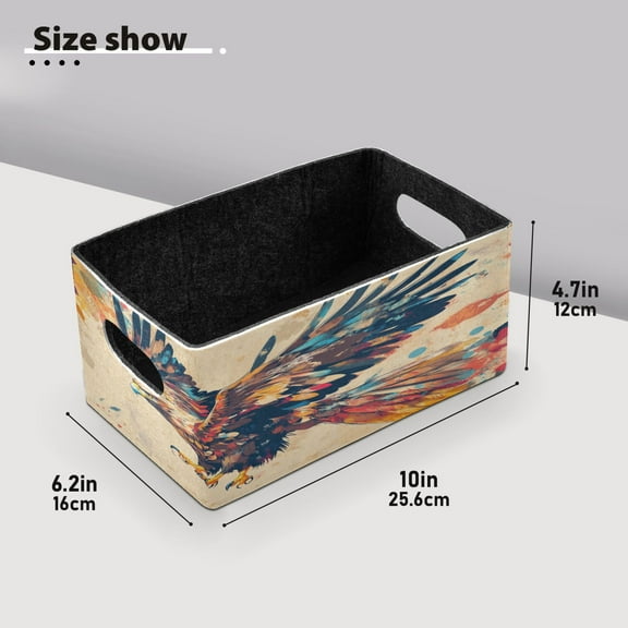 BZSMCE Shelf Baskets Colorful Bird Printing Pattern Storage Cube Bins 10.1*6.3*4.7in Set of 2