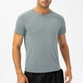 thumbnail image 4 of Nnhblu Men Nylon Short Sleeve Round Neck Quick Dry Sports Mens T Shirts Gray XL, 4 of 8