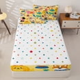 thumbnail image 4 of Homewish Funny Dogs Zipper Queen Comforter Set with Fitted Sheet and 2 Pillowcases For Kids Girls Boys ,Cute Corgi Pug Zipper Bedding Set,Yellow,Polkadot Reversible,4pcs, 4 of 8