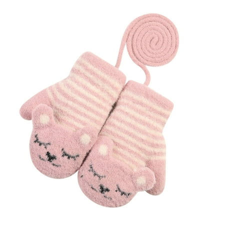

ZMHEGW Children s Warm Gloves Windproof Padded Mitten Cute Baby Plush Kids Gloves Mitten Gloves Mittens Combo with Pocket