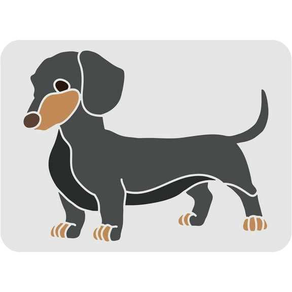 Dachshund Stencil 11.7x8.3 inch Large Reusable Pet Dog Drawing Stencil Animal Lover DIY Template Cute Dachshund Dog for Painting Home Decoration DIY Crafts