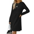 thumbnail image 2 of Dresses for Women Long Sleeve Crewneck Casual Dresses Fall Fashion Knit Midi Dresses, 2 of 4