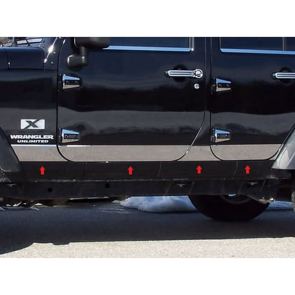 Stainless Rocker Panel Trim 10Pc Fits 2007-2018 Jeep Wrangler JK TH47086 QAA