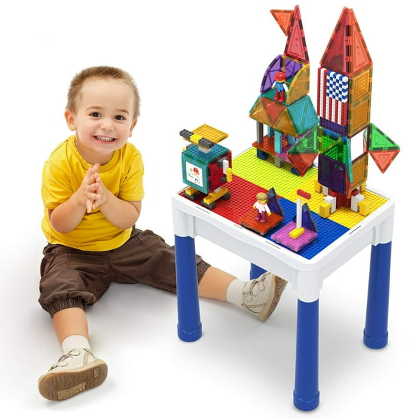 PicassoTiles 316 Piece Building Brick Activity Play Table Set