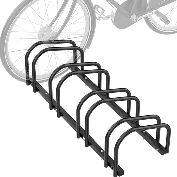 4 Bikes Floor Bike Stand, Bike Parking Rack Garage Bike Storage Stand Indoor/Outdoor 22-28" Wheel Stand, Max. Tire Width 2.1"