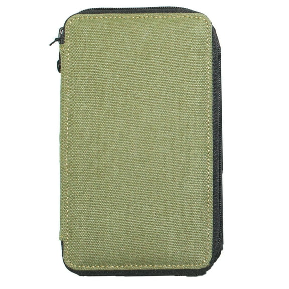 Global Art Canvas Pencil Case, 24-Pencil Capacity, Olive