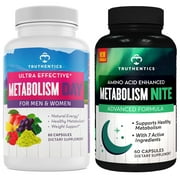 Truthentics Metabolism Booster & Weight Loss (Bundle) - Fat Burner, Hunger Control, Weight Loss Support Supplement - 60 Capsules Each