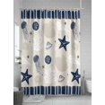 thumbnail image 5 of Boanket Polyester Fabric Navy Blue Coastal Shower Curtain, Ocean Nautical Starfish Coral Striped Waterproof Bathtub Curtain Bathroom Decor Set with Hooks 72 x 84 Inches,, 5 of 6