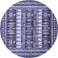 thumbnail image 1 of Ahgly Company Machine Washable Indoor Round Abstract Blue Modern Area Rugs, 6' Round, 1 of 4
