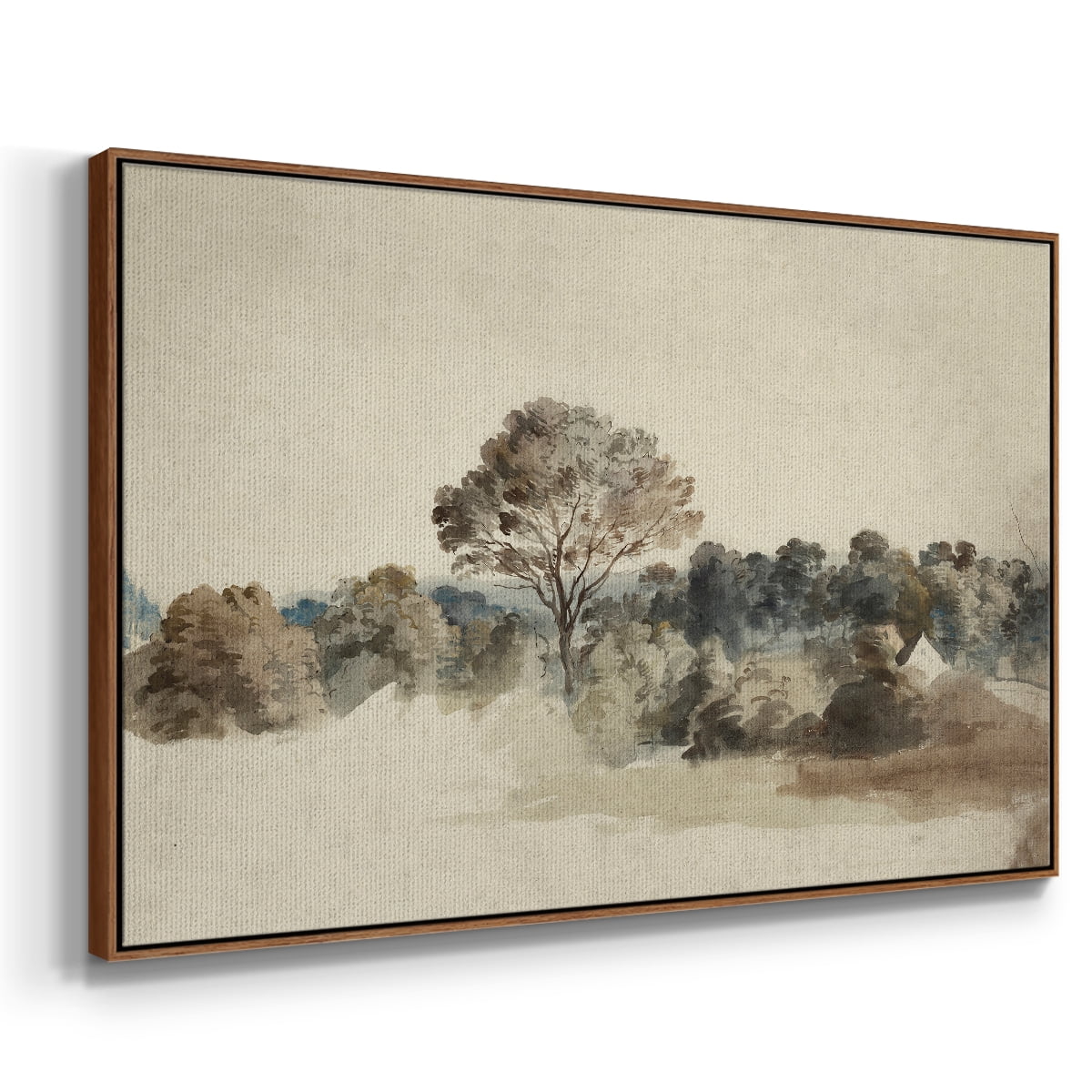 Vintage Landscape-MVI By Wexford Home Framed in Walnut Wood Gallery Wrapped Canvas 25 in. x 37 in.