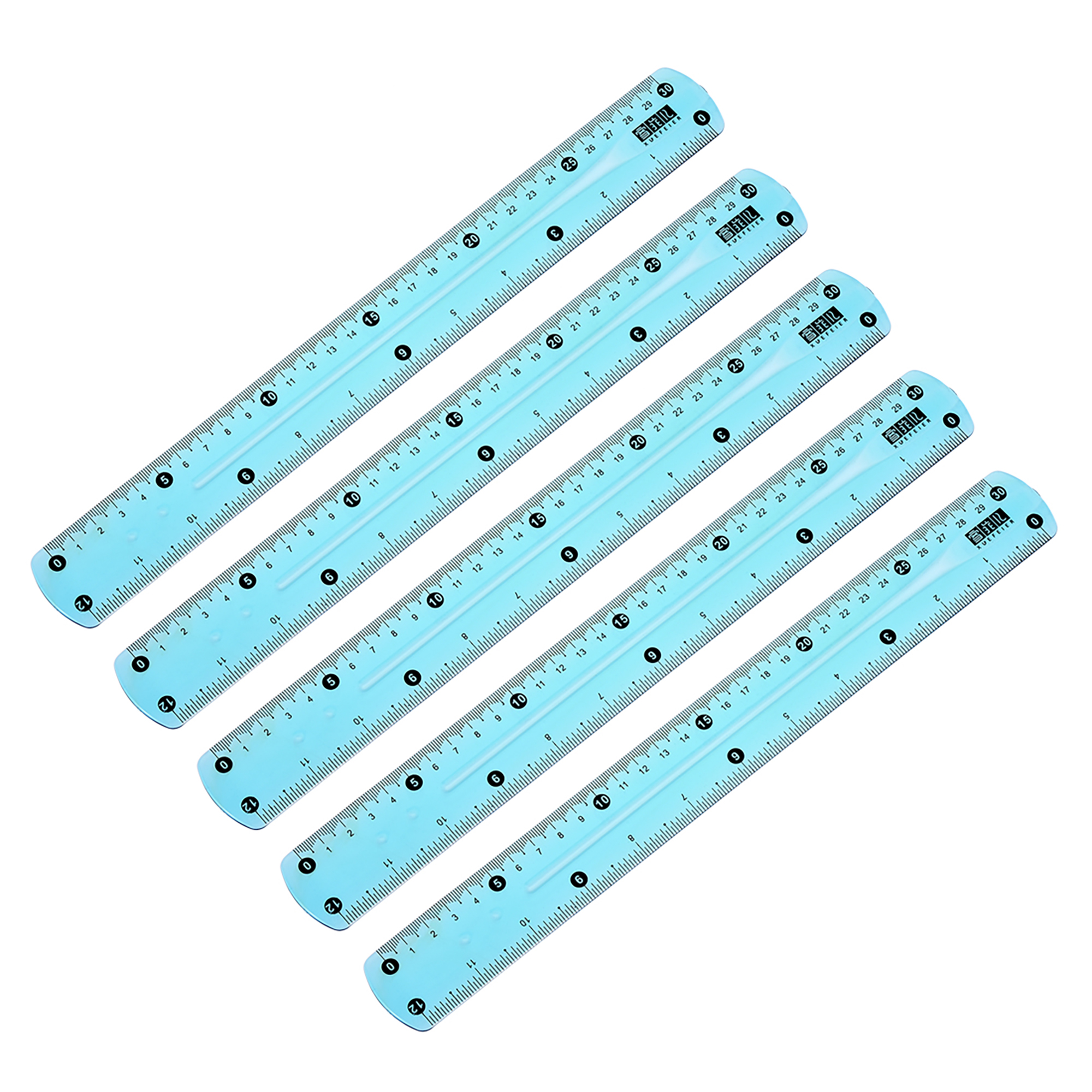 Flexible Straight Ruler 30cm 12 Inch Soft Plastic Measuring Tool 5Pcs