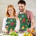thumbnail image 4 of Green Christmas Santa and Snowman Pattern Apron-Garden Aprons for Women with Pockets-Cotton Linen Waterproof Kitchen Cooking Gardening Aprons Adjustable for Kitchen,Cooking,BBQ and Salon 33"x27", 4 of 7