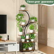 Wdmiya Plant Stand Indoor With 6 Pcs Grow Lights, 8 Tiered Indoor Plant Shelf, 60 Tall Plant Stand For Indoor Plants Multiple, Metal Plant Flower Holder, S-Shaped Plant Rack For Home, Patio