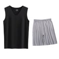 thumbnail image 1 of Conjunto Deportivo de los Hombres, Moda Casual de Color Sólido Cuello en V sin Mangas de Elasticidad Superior para el Desgaste Al Aire Libre, Traje Atlético de Humedad, 1 of 5