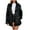Black, variant on Faux Fur Mid Long Jacket Womens Elegant Notch Collar Fuzzy Fluffy Overcoat Full Sleeve Wedding Party Coat Outwear (Small, White)