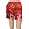 thumbnail image 2 of SEMPAI Women Tassel Sequin Scarf Skirt Belly Dance Performance Costume Ballroom Dancewear, 2 of 5