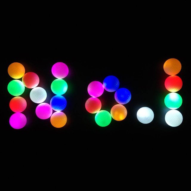 pitrice Glow In Dark Colorful LED Light Up Golf Ball Official Size Tournament Ball