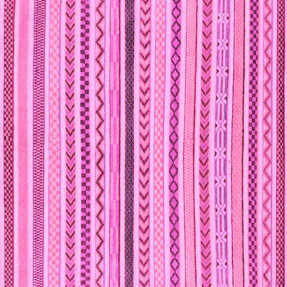 Ahgly Company Indoor Square Abstract Pink Modern Area Rugs, 3' Square