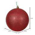 thumbnail image 2 of Vickerman 15.75" Red Glitter Ball Christmas Ornament, 2 of 4