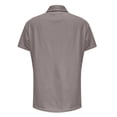 thumbnail image 4 of Siminsem Womens Short Sleeve Knit Shirts 2026 Spring Summer Casual V Neck Pullover Tops Ribbed Knit Collared Blouses Lightweight Business Work Outfits Plus Size, Grey, S, 4 of 6