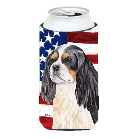

USA American Flag with Cavalier Spaniel Tall Boy Hugger