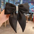 thumbnail image 5 of LSLJS Silk Satin Hair Bows for Women, Large Ribbon Bow Hair Clip Oversized Long Tail Bowknot Barrettes with Pearl Design Cute sweetness Hair Accessories Valentines Gifts Soft Hairpin Bows for Girls, 5 of 6