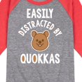 thumbnail image 3 of Instant Message - Easily Distracted By Quokkas - Toddler & Youth Raglan Graphic T-Shirt, 3 of 7