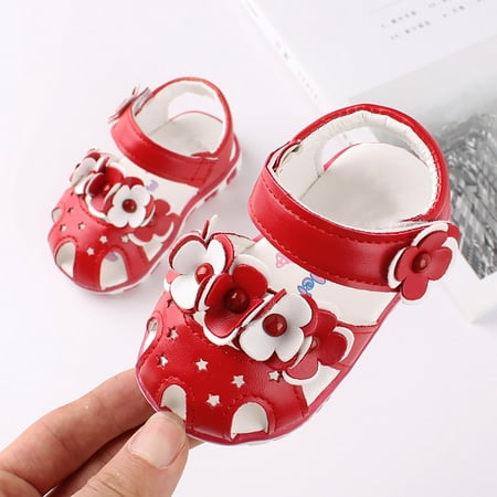 

QISIWOLE Toddler Baby Girls Cute Shoes Hollow Out Soft Kids Flowers Non-slip Sandals summer sale !
