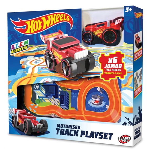 Hot Wheels Tile Track Play Set with Motorized Car and Adjustable Combos for Kids Aged 5 and Up